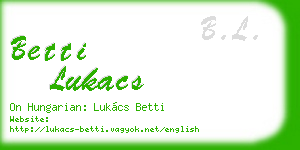 betti lukacs business card